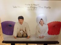【4月30日】ブランヴェールアベニュー熊本にてサロンド菊池スタッフが結婚式を挙げました！！！前撮りで撮りました綿帽子のウェルカムボードです❤素敵に撮ってくださりました!(^^)!この後も紹介していきますので、ぜひ見てください！！！